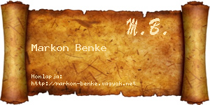 Markon Benke névjegykártya
